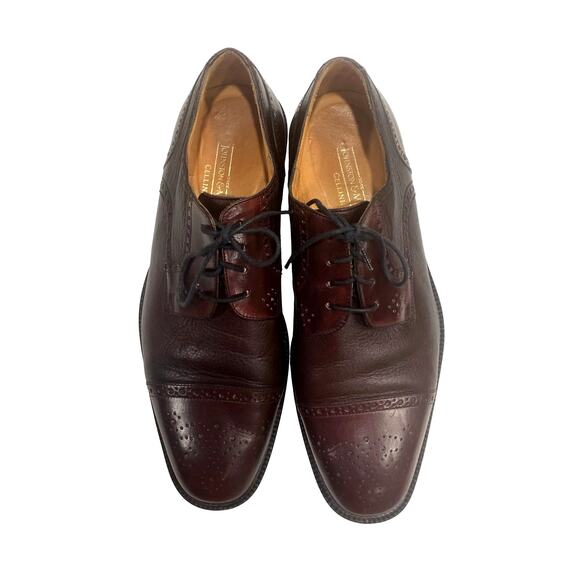 Johnston & Murphy Cellini OXBLOOD Wingtip Oxfords ITALY Brogues | 10M main image 4